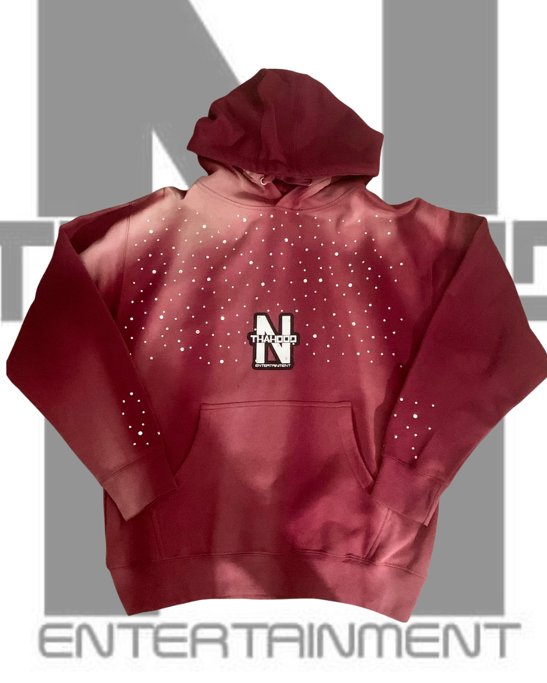 Rhinestone Acid Wash Hoodie