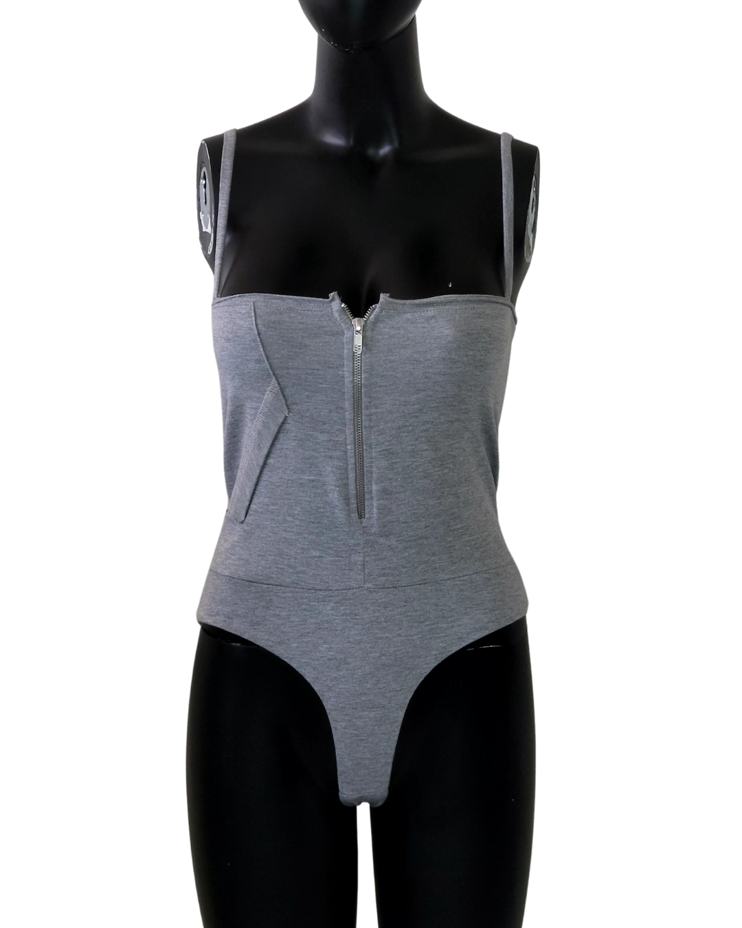 anh x NTH: Zip Front Bodysuit - Heather Gray